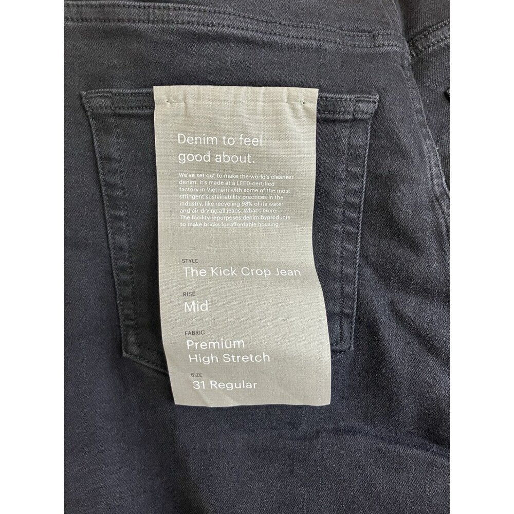NWT Everlane Women's Black Kick Flare Denim Jeans Pant Organic Cotton MSRP $128 - Picture 10 of 15